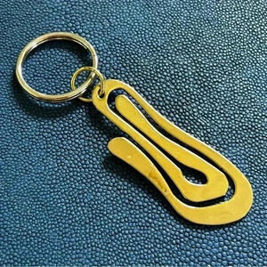 Ippolita gold tone spiral clip abstract geometric key ring